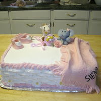 Baby Shower Cake first time making animals. everything is foundant expect for cake its' butter cream.