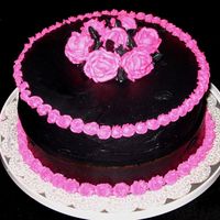 Gothic Cake My son wanted a cake for his friend, who loves gothic, black, and pink. It's a little unconventional, but it actually doesn't...