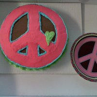 Peace Chocolate cake with chocolate buttercream. Peace sign is buttercream also