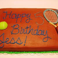 Tennis Anyone? Chocolate buttercream, fondant racket and ball