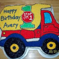 Dumptruck_Cake.jpg The mom wanted to match the cake to the plates and napkins she found--