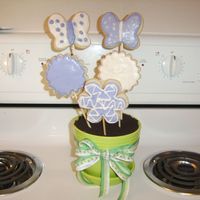 My First Cookie Bouquet the idea came from this website, THANKS patton78! no fail cookies with alice's cookie icing. chocolate cake with chocolate chips and...
