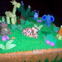 Jungle Cake I made the figures of the cake based on the ballons that were used to decorate the kids party, I did it using buttercream icing and i did...