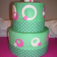 Aqua Polka Dots I made this cake for a second time after a customer saw the first one I made. The first time, it was one of the first cakes I made, so it...