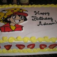 Picachu.jpg Vanilla 1/2 sheet with strawberry filling done with frozen transfer.