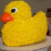 3D Rubber Ducky This was my first cake I did. It was for my friend's daughters 1st birthday. It was a rubber ducky theme.