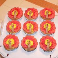 Turkey Cupcakes Vanilla cupcakes with bc. Thanks to those who provided the idea.