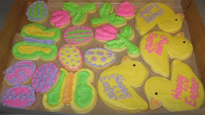 Easter Cookies Decorated with buttercream