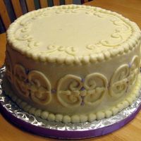 Small Wedding Cake This was for a couple that insisted on sheet cakes and just a small round cake to cut. I thought it looked silly on the huge table, but the...