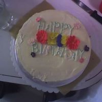 My Brother's B Day Cake I made this for my lil brothers b-day.My mom wanted me to use the Vanilla Butercream Frosting.I like the flavor but I don't think that...