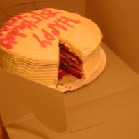 Entire Red Velvet Cake W/ Home Made Cream Cheese Icing A four layer dream, two 9" layers torted and filled with homemade cream cheese icing.