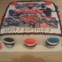 Power Rangers Another power rangers cake, my cousins children are all obsessed!! All fondent with an edible image on top.