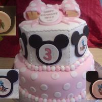 Minnie Mouse Theme Wanted to do a mickey mouse clubhouse theme for my daughters 3rd birthday but wanted girly colours so went with minnie! All fondent with...