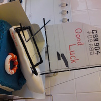 Boat Cake Sorry your leaving cake for work friend. Replica of his boat. Boat is not edible, is a fondant covered skeleton constructed from a large...