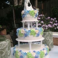 Flower Tower I haven't done anything with decorating for a year and have only taken the first two Wilton classes. So this was my first actual cake...