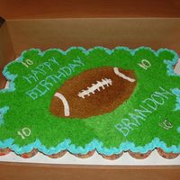 Football Cupcake Cake Yellow cupcakes with buttercream icing.