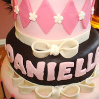 Sweet Sixteen Masquerade Sweet Sixteen cake for my daughter's friend in pink, black and silver - not really much silver.