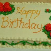 Group Bday Cake used vanilla cake BC boxed mix with butter cream icing. was quite a success