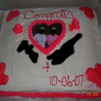 Reception Cake BC French Vanilla Mix with Buttercream Icing. Writing was done in Fondant.(faces and names have been intentional blacked out)This was an...