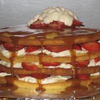 Stack Of Pancakes Strawberries sliced, carmel syrup and bc for the "butter"...so much fun