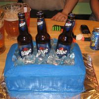 Cooler Of Beer BC frosting with knox jello cubes posing as ice. Made this for my hubby's 30th!I saw a lot of inspiration from this site....so thank...