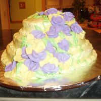 Bridal Shower Cake 3 tiered heart with pansy flowers...all bc