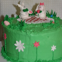 Easter Cake 2010 This was my Easter cake this year. Carrot pineapple cake with cream cheese frosting. Fondant/gumpaste decorations.