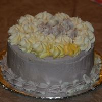 Quick Cake This was a quick cake that I made to send over to my neighbors. 5" Chocolate sour cream cake with buttercreme. Not bad for less than...