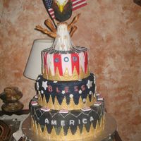 4Th Of July Cake... Won 3rd place in cake competition..Cake are made of gumpaste and fondant...