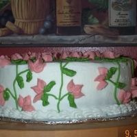 Sweet Peas Last minute birthday cake for my Grandma's friend. Chocolate cake with chocolate buttercream filling.