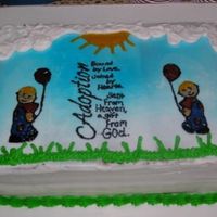 Adoption Party The writing is bad, but it looked better in person! This was my first piping gel transfer.