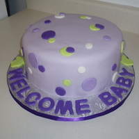 Polka Dot Baby Shower Cake Cake colors inspired by Kleenex box. WASC Cake covered in fondant