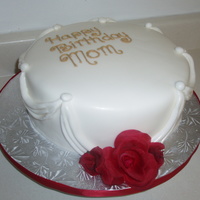 Moms Birthday Cake Pineapple Coconut cake covered in fondant