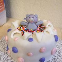My First Fondant Cake This one was inspired by some of the great cakes I saw here at CC. I used MMF....my first time working with fondant and making it. I...