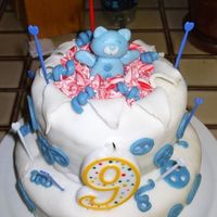 Button Bear MMF/ white cake Made by my 13 year old niece(her first cake!) for my daughter's birthday. All I did was show her what to do and she...