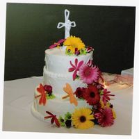 Dragonfly Wedding buttercream icing, hand made dragonflys, fresh flowers