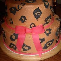 Cheetah Cake 2 tier Cheetah print cake... Buttercream icing with fondant markings
