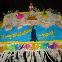 Grauduation Cake Hawaii theme party for graduation