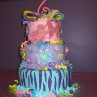 Hannah Montana First tiered cake and first time with gumpaste and fondant accents.