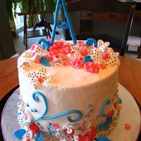 Whimsical Graduation Cake chocolate fudge sour cream cake with buttercream and fondant accents