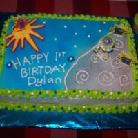 Buzz Lightyear My FIRST cake for my son's 1st birthday. I got the figurines from ebay and tried to design similar to the picture on figurine...
