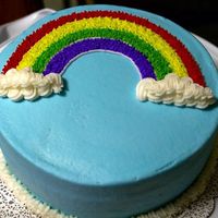 Img_9801.jpg After working mostly with fondant, I decided to take Wilton's Course 1 to conquer my fear of buttercream. This was the first cake we...