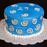 Blue Cake With White Swirls Everything about this cake was experimental and as you can see, most of it ididn't work. The buttercream (from the Whimsical Bakehouse...