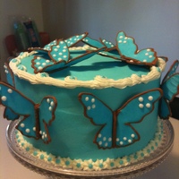 Butterfly Cake The Butterfly's are made of RI. This was so easy, I cant believe it! A very fun cake to do.