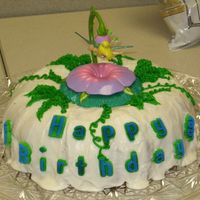 Tink Cake I made this as a joke for a co-worker's b-day. Nothing fancy, but I thought it turned out kinda cute. Topper and lettering are...