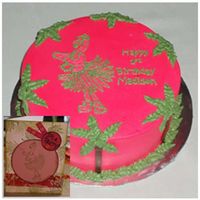 Pink Flamingo Palm Trees 8 inch round cake with flamingo and palm trees. Made to look like birthday invitiation. Done with projector. All Buttercream.