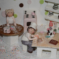 Baking Buddies I created this cake for my very first cake contest and ended up winning 2nd place which was soo exciting! The figures are handmade with...