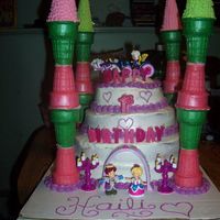First Birthday Princess Castle I made this today for my daughter's first birthday. It's my first tiered cake, so it's a little messy looking but being my...