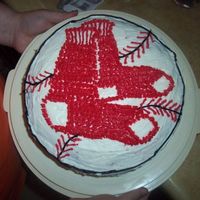 Boston Red Sox I made this for my father-in-law's 50th birthday. He's a HUGE BoSox fan so I thought the cake would be fitting. GO SOX!