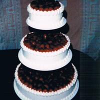 Wedding Cheesecake With Strawberries This wedding cake was made out of cheesecake and frosted with a white chocolate/creamcheese frosting. It was topped with fresh strawberries...